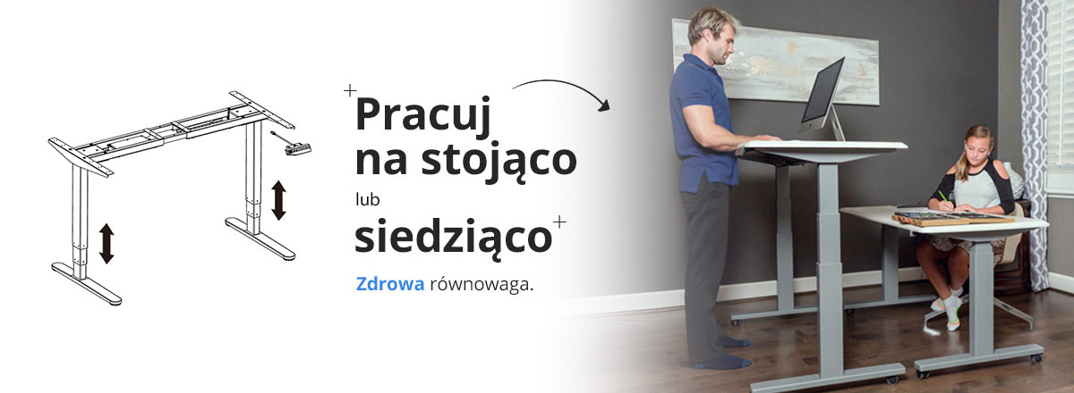 Regulacja wysokości, pracuj na stojąco lub siedząco