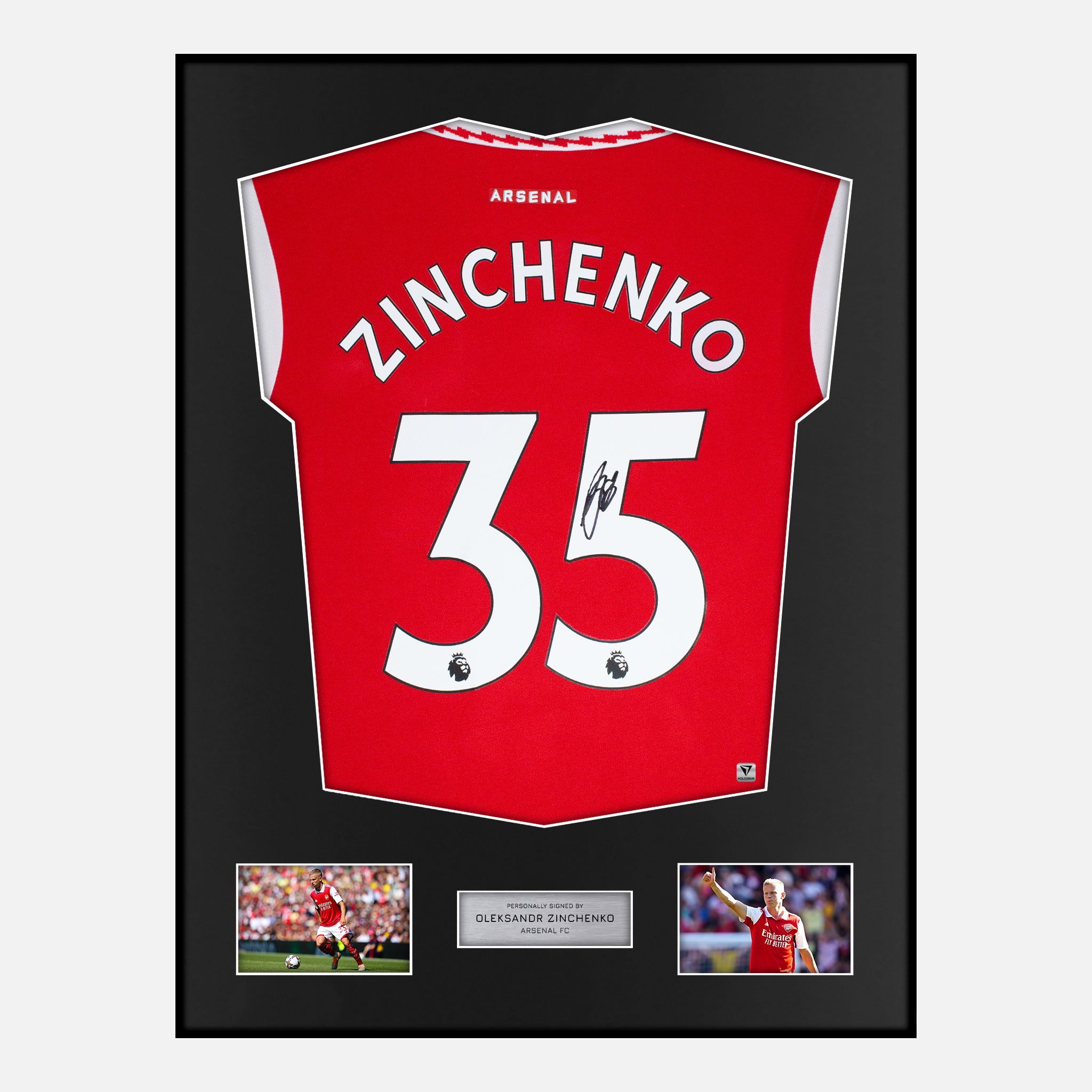 Framed Oleksandr Zinchenko Signed Arsenal Shirt 2022-23 Home [Modern ...