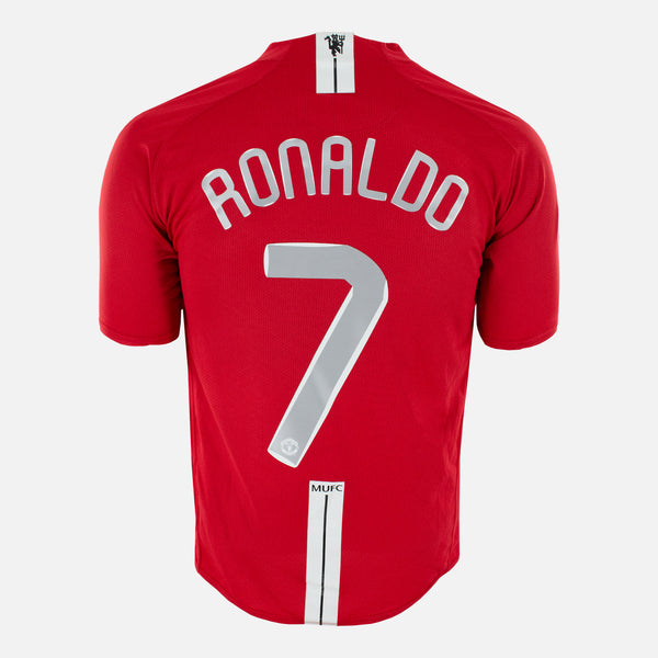 CR7 Ronaldo Manchester United Soccer Jersey Shirt 08/09 Size L Flocky CWC  Patch