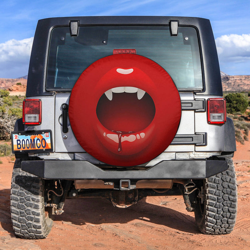 Red Vampire Slip Mouth Spare Tire Covers Gift For Campers Nearkii