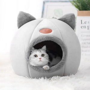 Cozy Cat Plush Calming Cave Bed - Lines & Nines