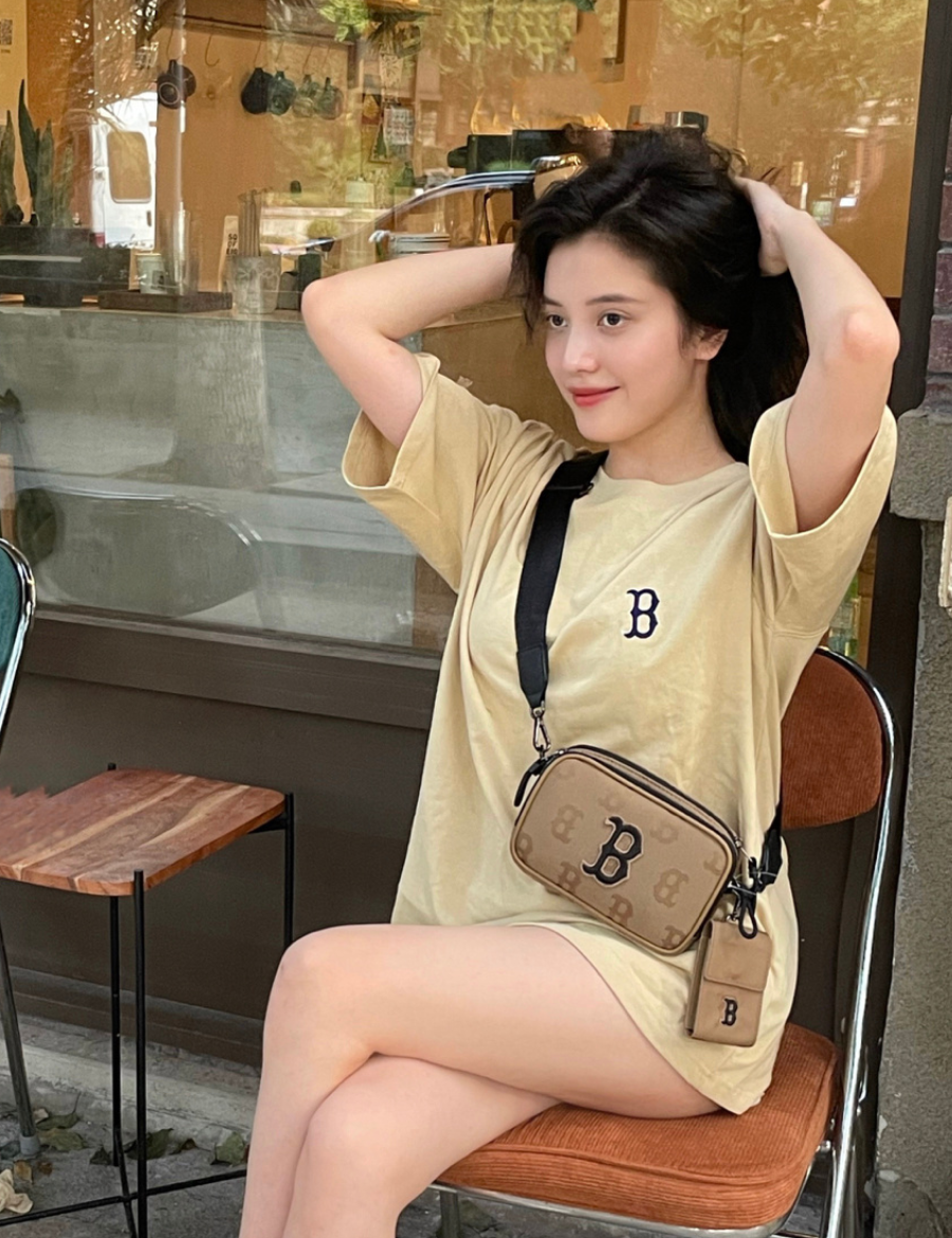 MLB Việt Nam  Túi MLB Mini Monogram Crossbag New York Yankees DBeige   BIR  MLB Việt Nam