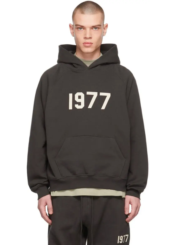 Fear of God - Essentials 1977 Black' Hoodie ( Iron ) – The Factory KL