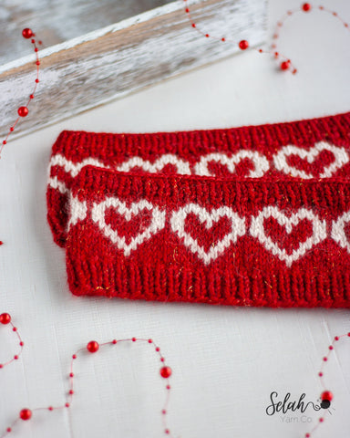 Much love headband in red and white