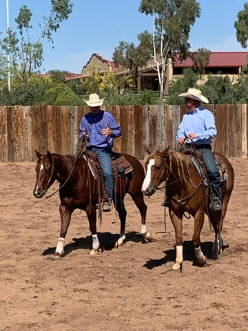 Brad Barkemeyer Team Absorbine Rider and friend on horses