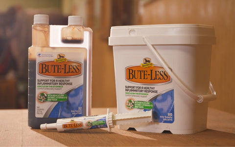 Bute-Less supplements on a table