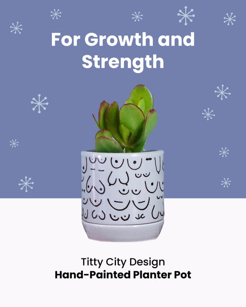 Hand Painted Titty City Boob Planter Pot Holiday Gift for Growth and Strength