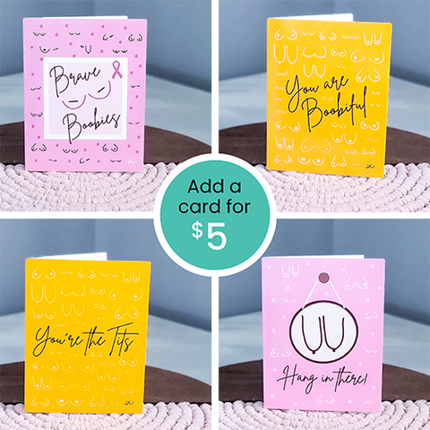 Add on a greeting card to your breast cancer gift set for $5