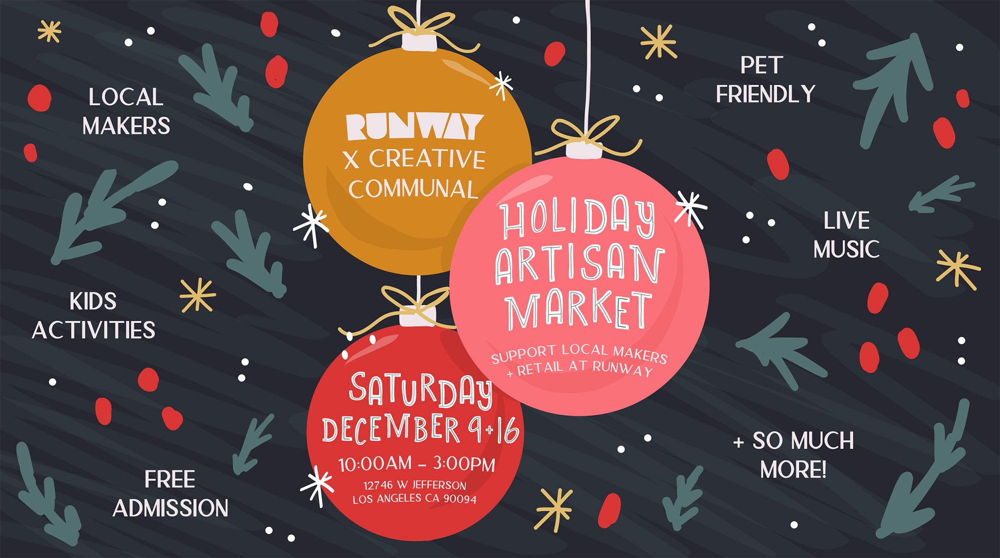 Creative Communal Holiday Pop Market December 16 2023 Runway Mar Vista