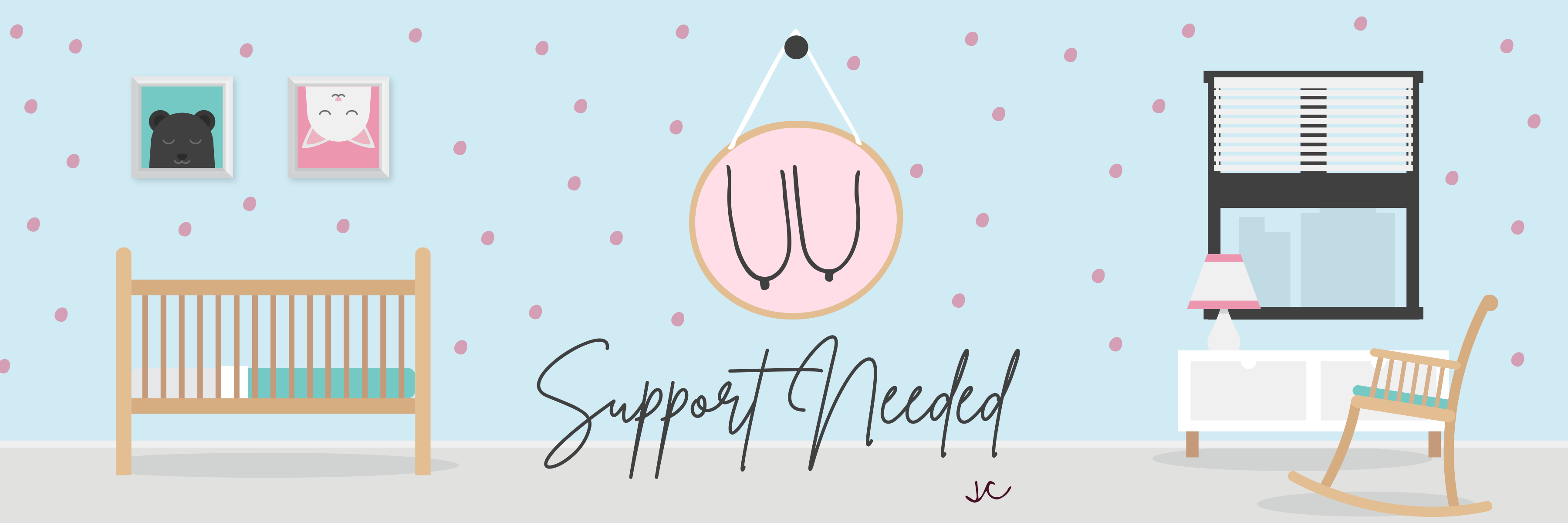 Essential Tips for How to Support a New Mom - support needed - titty city design - let's talk titties blog banner