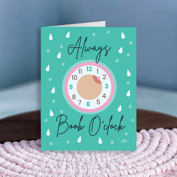 Always Boob O'clock Baby Shower Greeting Card