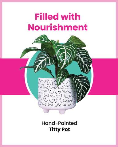 Filled with Nourishment - Titty Pot - Hand-painted Boob Planter Decor