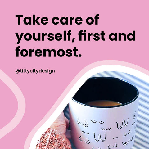 Short Encouraging Self Love Quotes for New Moms - Titty City Design - Body Positivity - Postpartum Care