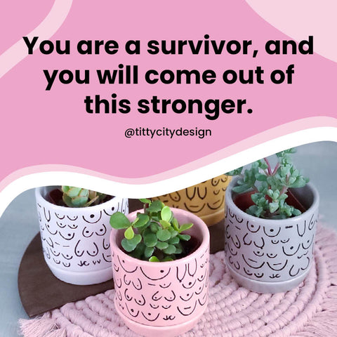 Short Self Love Quotes for Breast Cancer Patients - Titty City Design - Body Positivity - Post Mastectomy Care