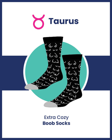 Zodiac Holiday Gift for Taurus Boob Socks