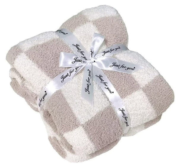 cozy checkered blanket baby shower gift