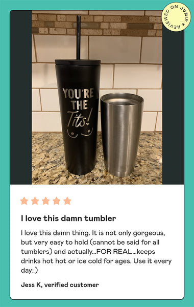 5-Star Review of the You're the Tits water bottle from Titty CIty Design