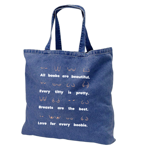 Denim Tote Bag – All Boobs are Beautiful