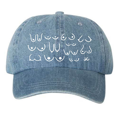 Trendy Denim Boob Hat