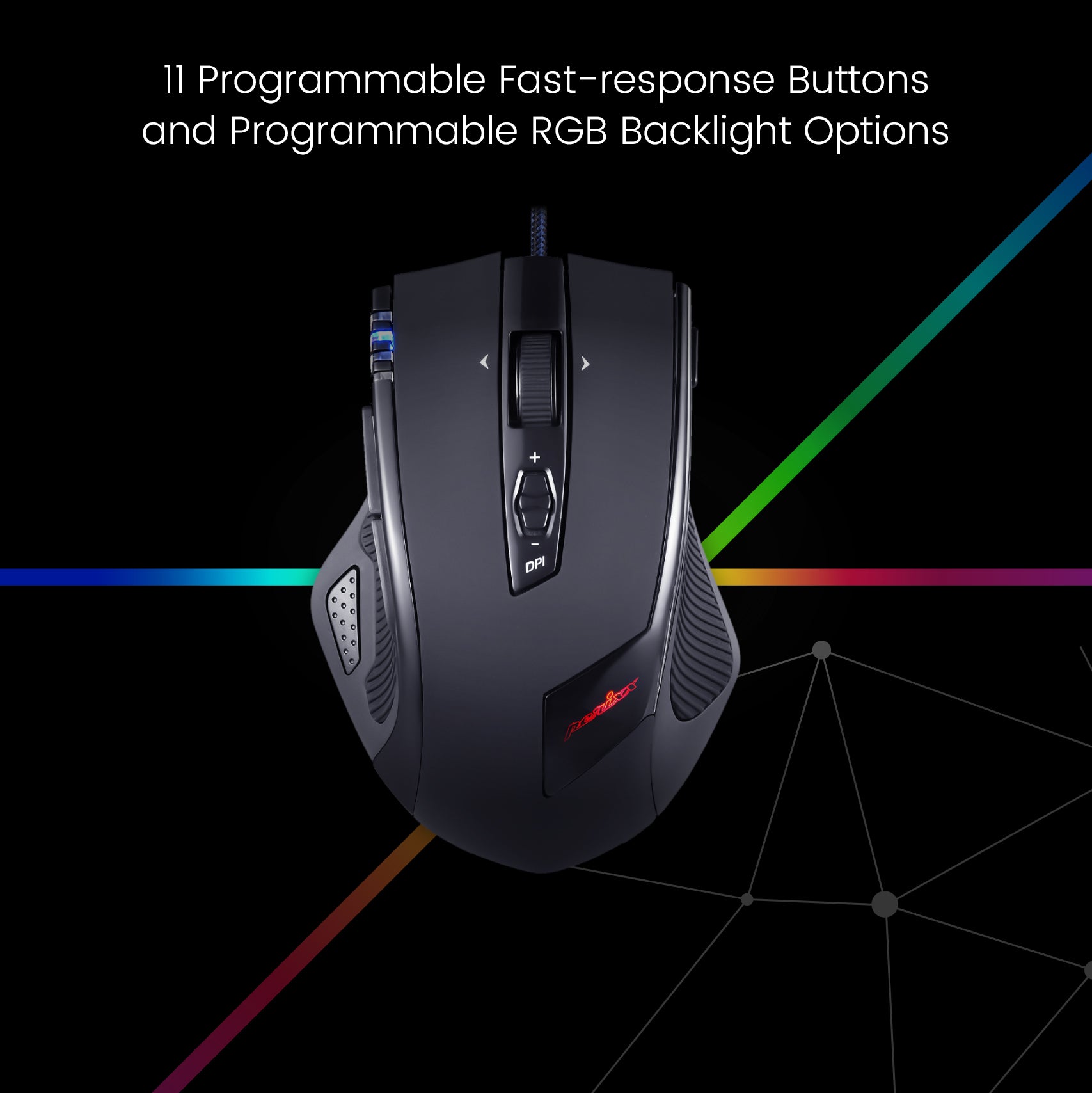 MX-2500B Wired Programmable Gaming RGB Mouse DPI up to 10.800 – Perixx USA