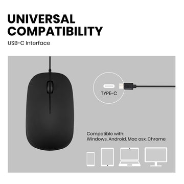 PERIMICE-201 Wired Optical USB-C Mouse Cable Multi-OS 1000 – Perixx USA