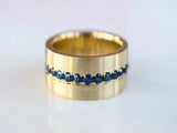 Sapphire Statement Ring in Brushed 9ct Yellow Gold
