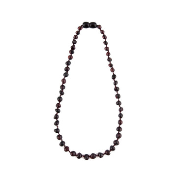 11" Polished Amber Teething Necklace - Cherry