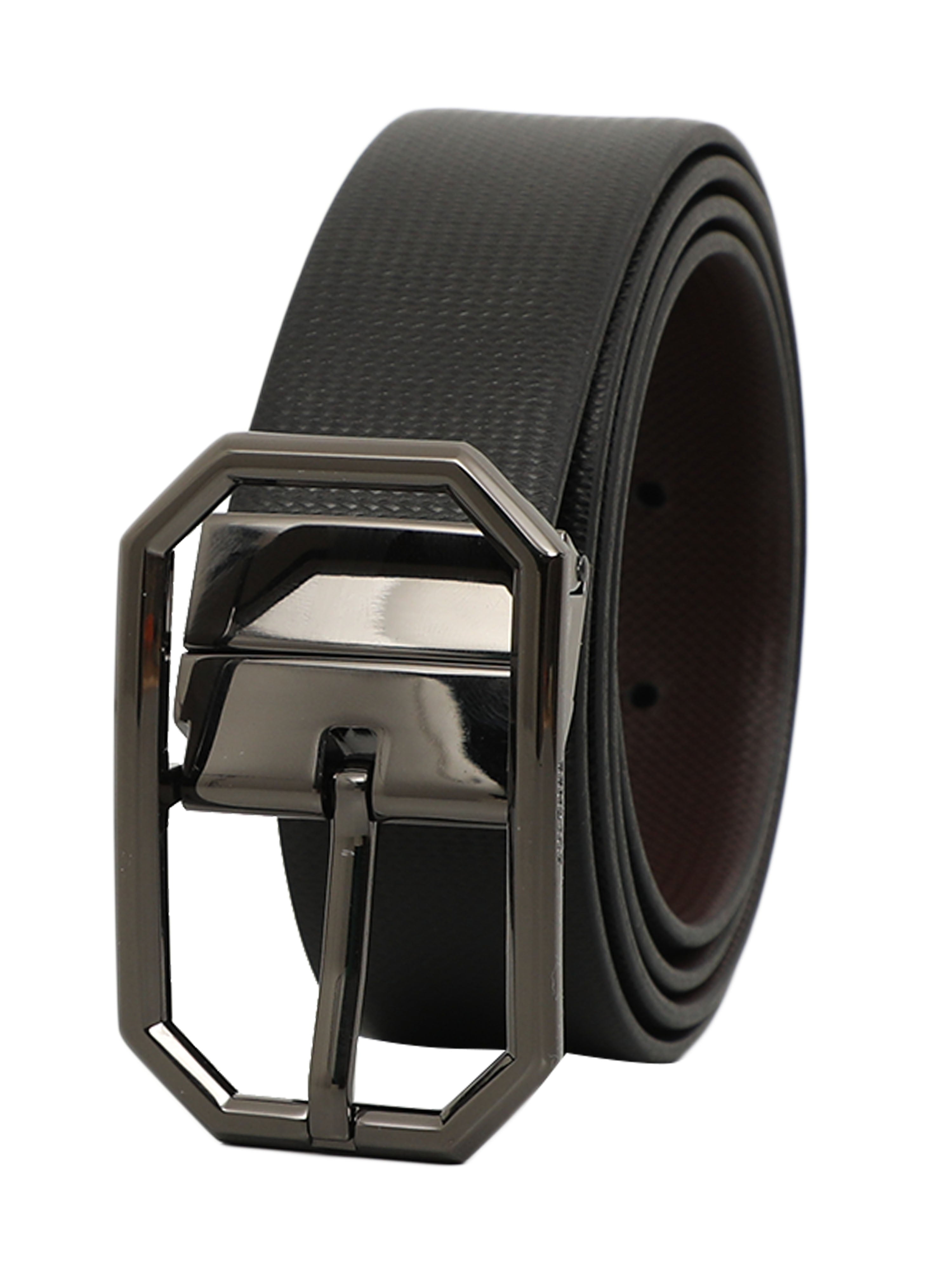 Bulchee Men's Genuine Leather Belt | Prong Reversible | Black/Brown | BUL2110B
