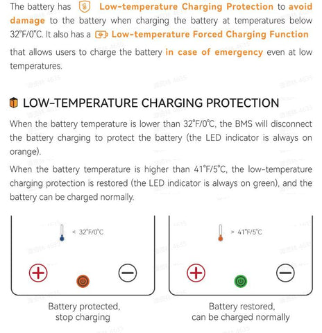 power queen 12.8v 100ah smart low temperature protection