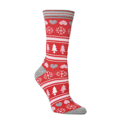 chaussette-de-noel-en-coton-a-motif-rouge