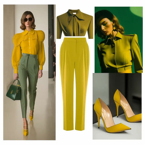 pantalon-fluide-vert-et-haut-jaune