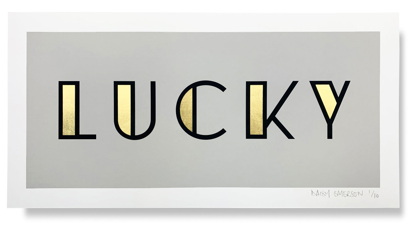 Lucky - Daisy Emerson Print - Gold ink