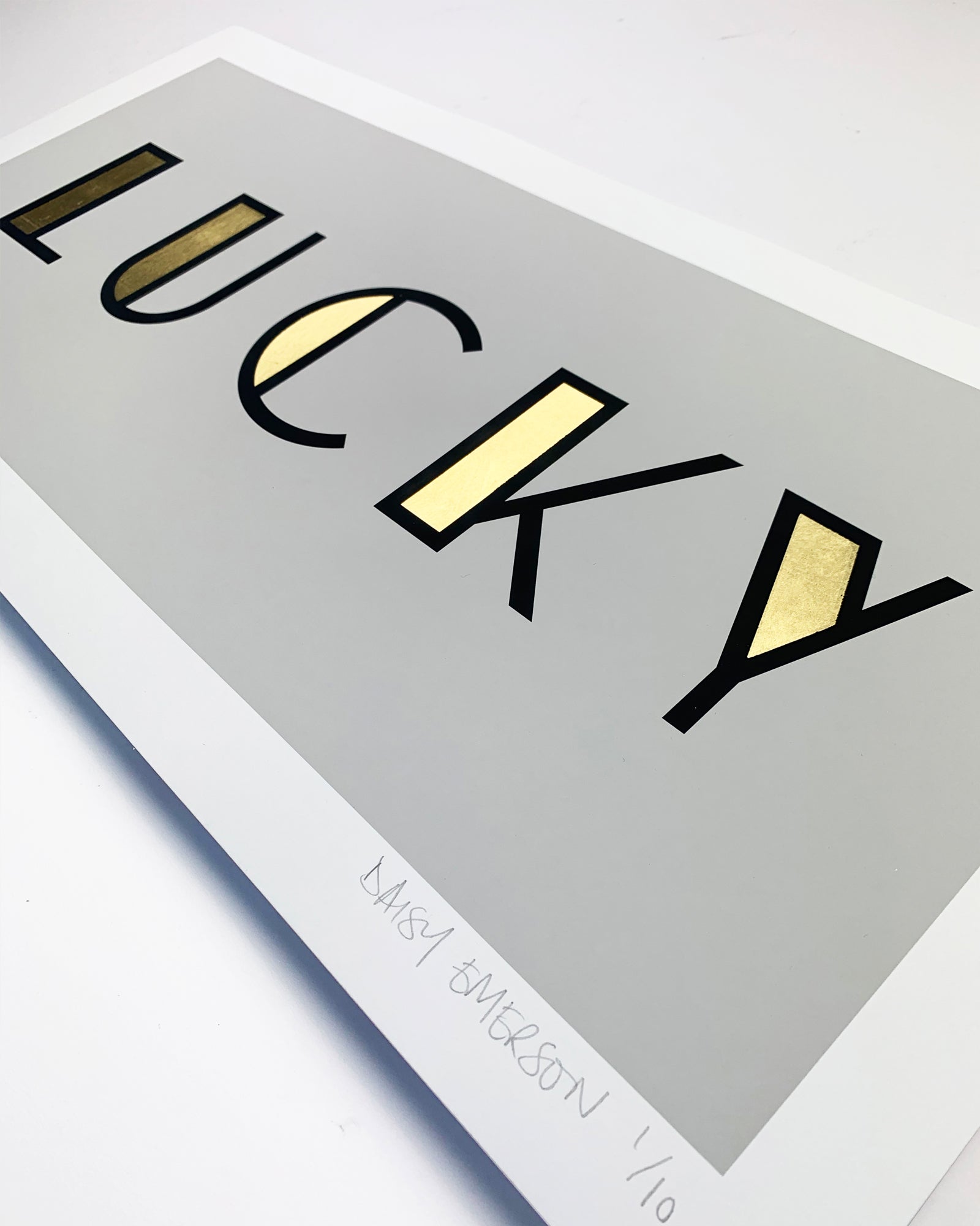 Lucky - Daisy Emerson Print - Gold ink