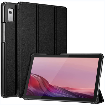 For Lenovo Tab M10 Plus (Gen 3) Three-fold Stand PU Leather Cover Full  Protection Soft Silicone Tablet Case - Purple Wholesale