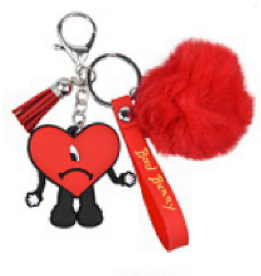Bad Bunny Keychain Heart Keychain Bad Bunny Merch Bad 