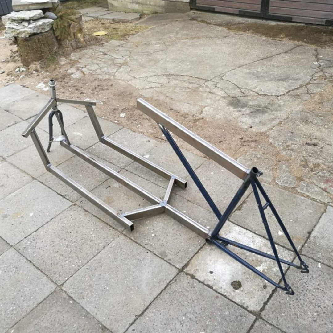 Kaspars first Cargo Bike Frame Ready To Be Welded