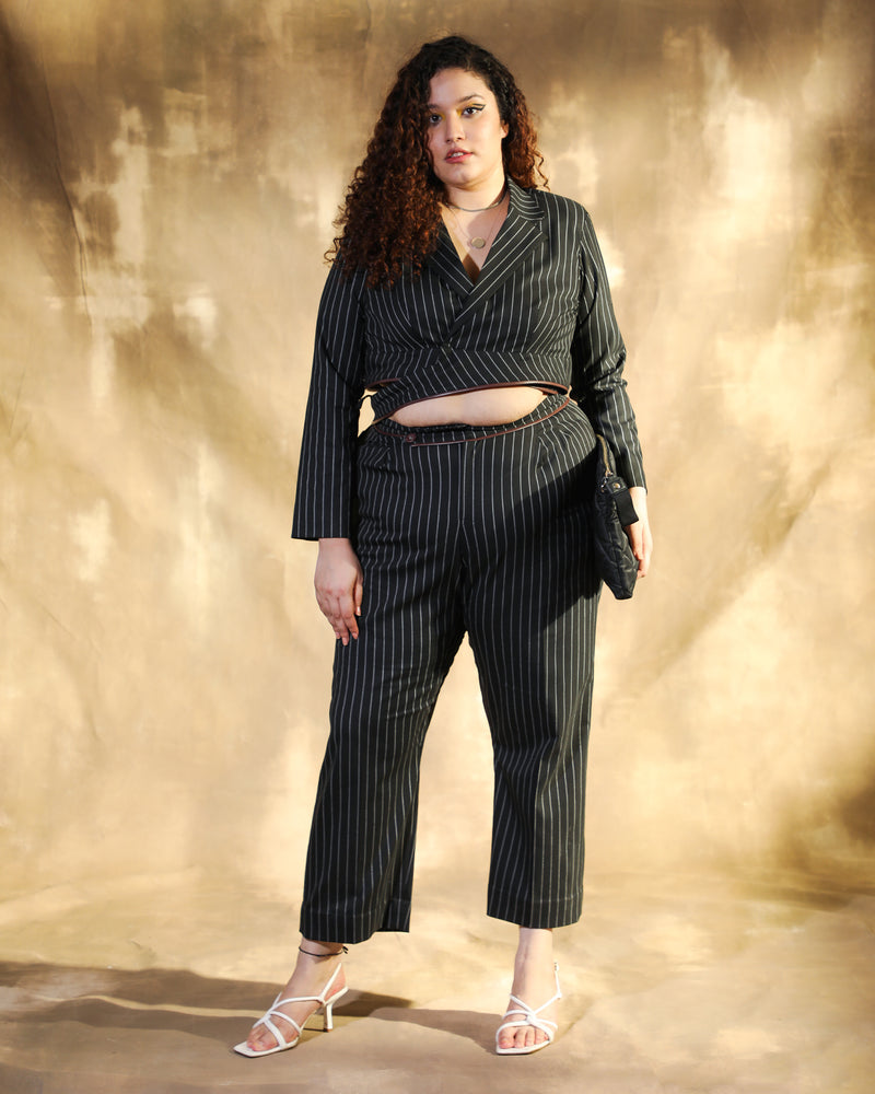 striped co ord suit