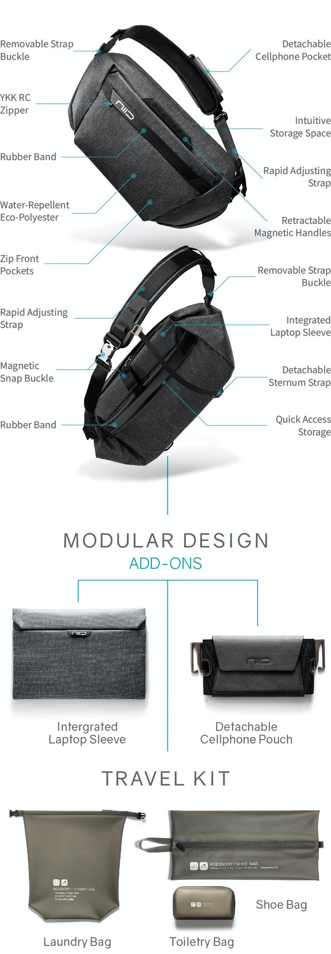 NIID - CACHE Hybrid Tech Sling & Duffle 單肩包/行李袋混合體 - 早鳥優惠價