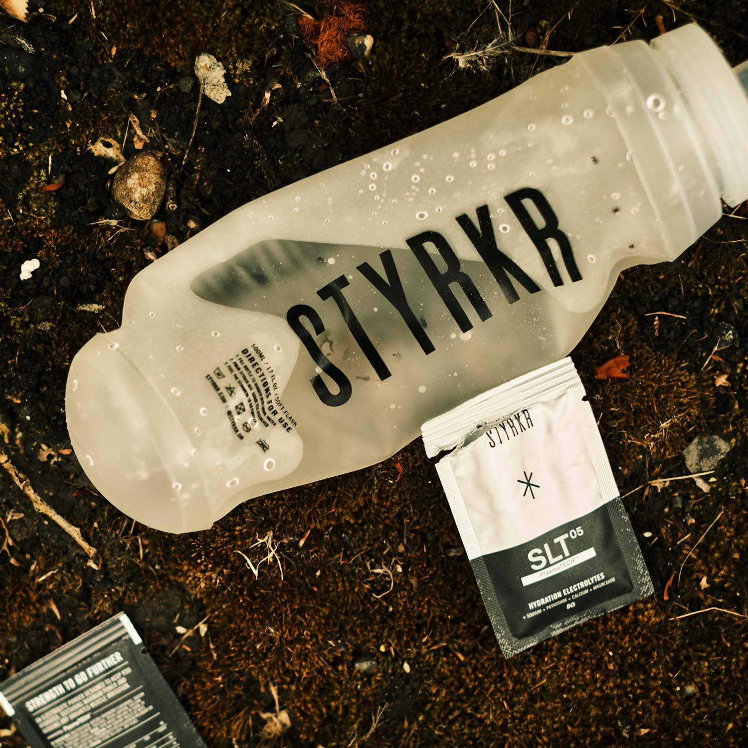 STYRKR trail bottle and slt mix in the grit