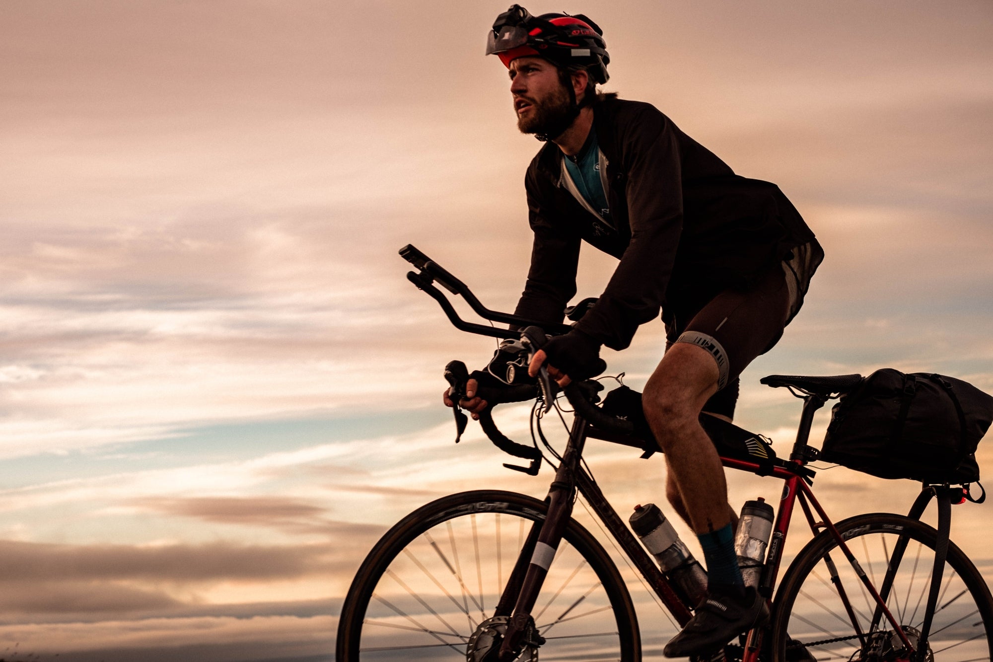 man riding through the bike skies PCR 