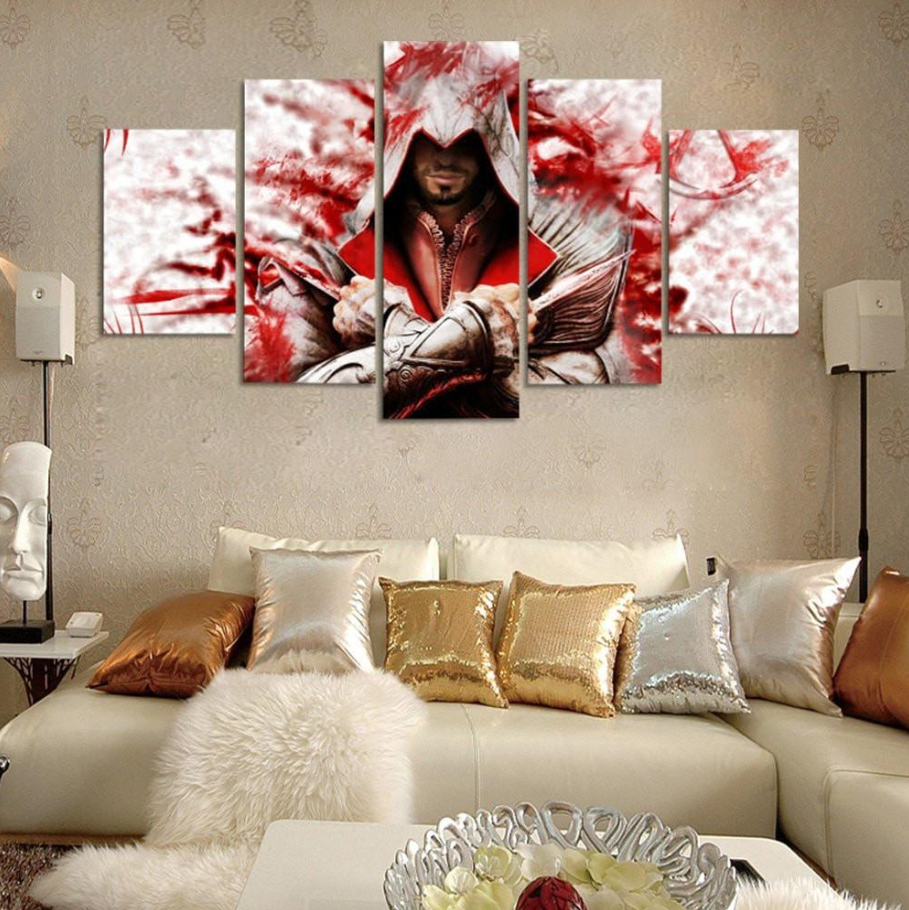 YLAXX 5 Panel Wall Art Assassin Creed Valhalla Axe Snow Torch Art  Collection Decorative Gifts Study Painting Artwork 200 x 100 cm Frameless :  : Home & Kitchen