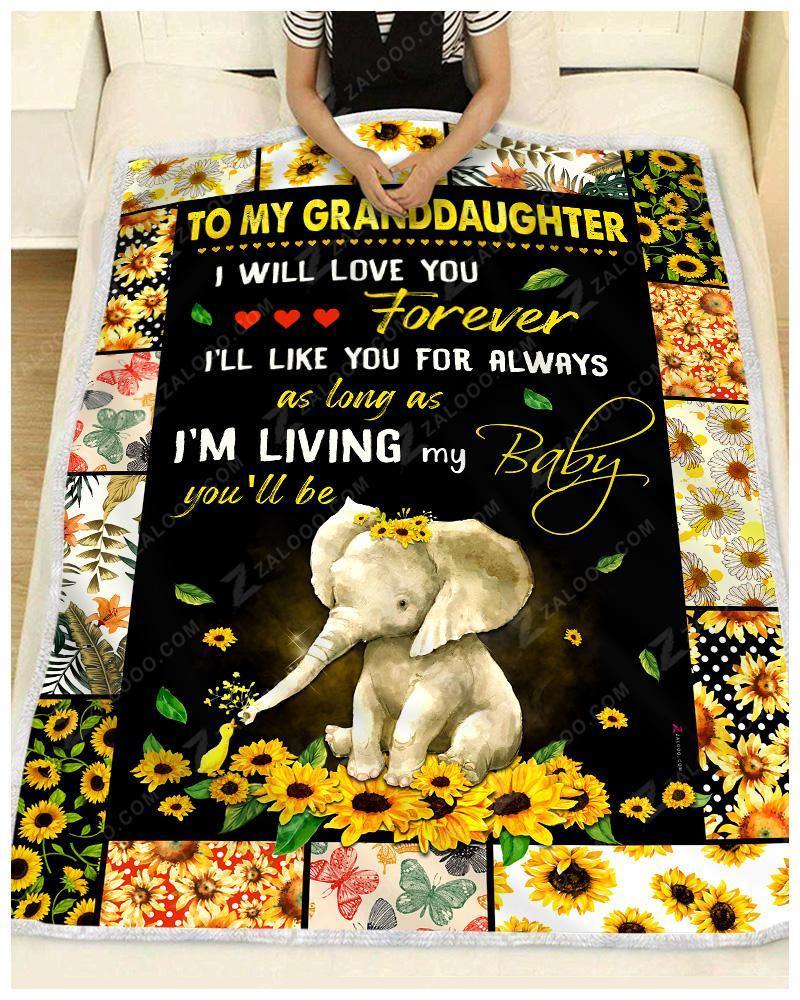 Blanket Elephant Granddaughter I Will Love You Forever