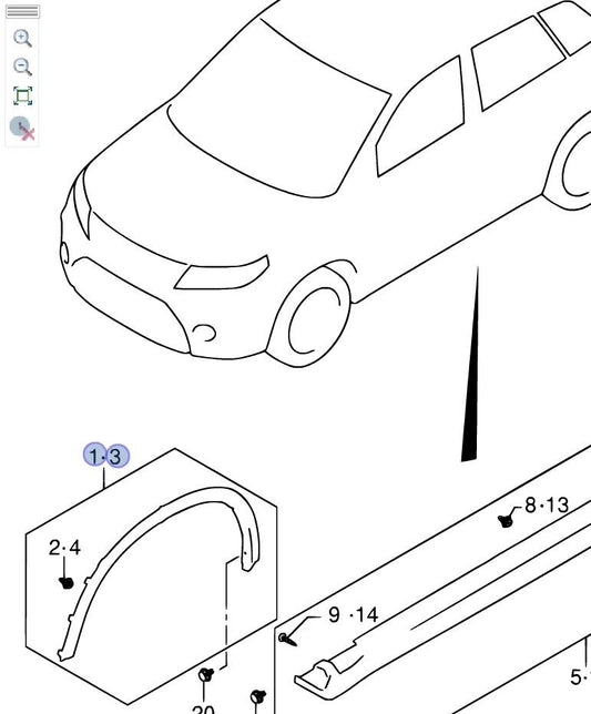 Genuine Suzuki S-Cross Front RIGHT Wheel Arch Trim Surround Spat 77210