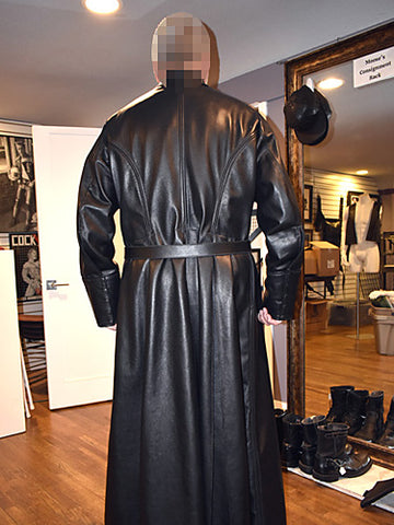 Rear view of the black cassock