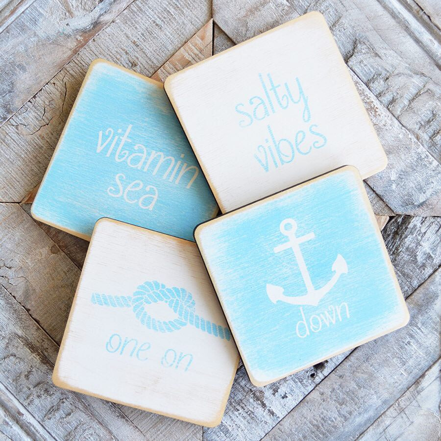 New Collection : Out of the Blue Wooden Coasters