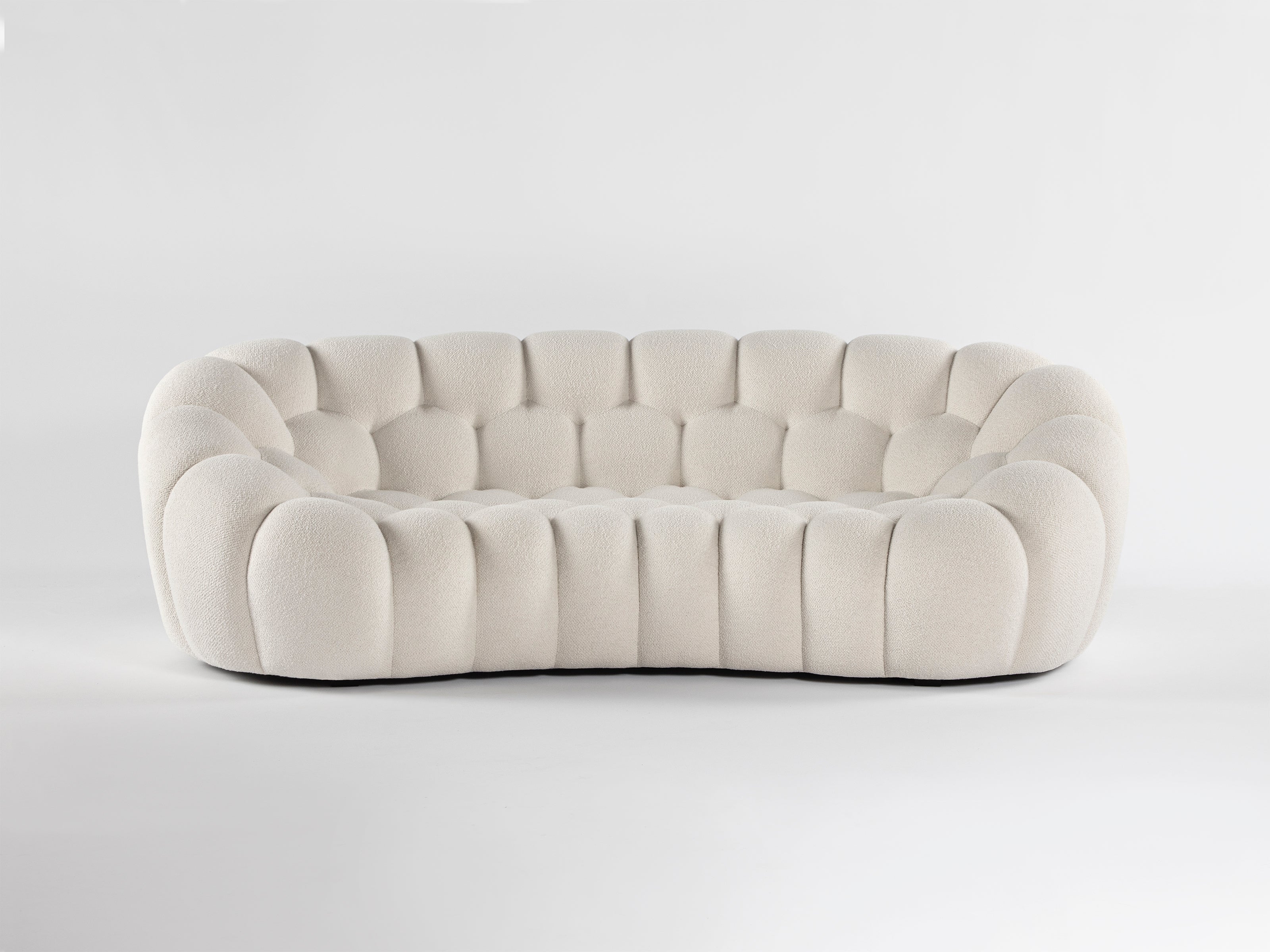 Bubble 2 Curved 3-4 Seat Sofa Orsetto Ivory – Italian Luxury Interiors