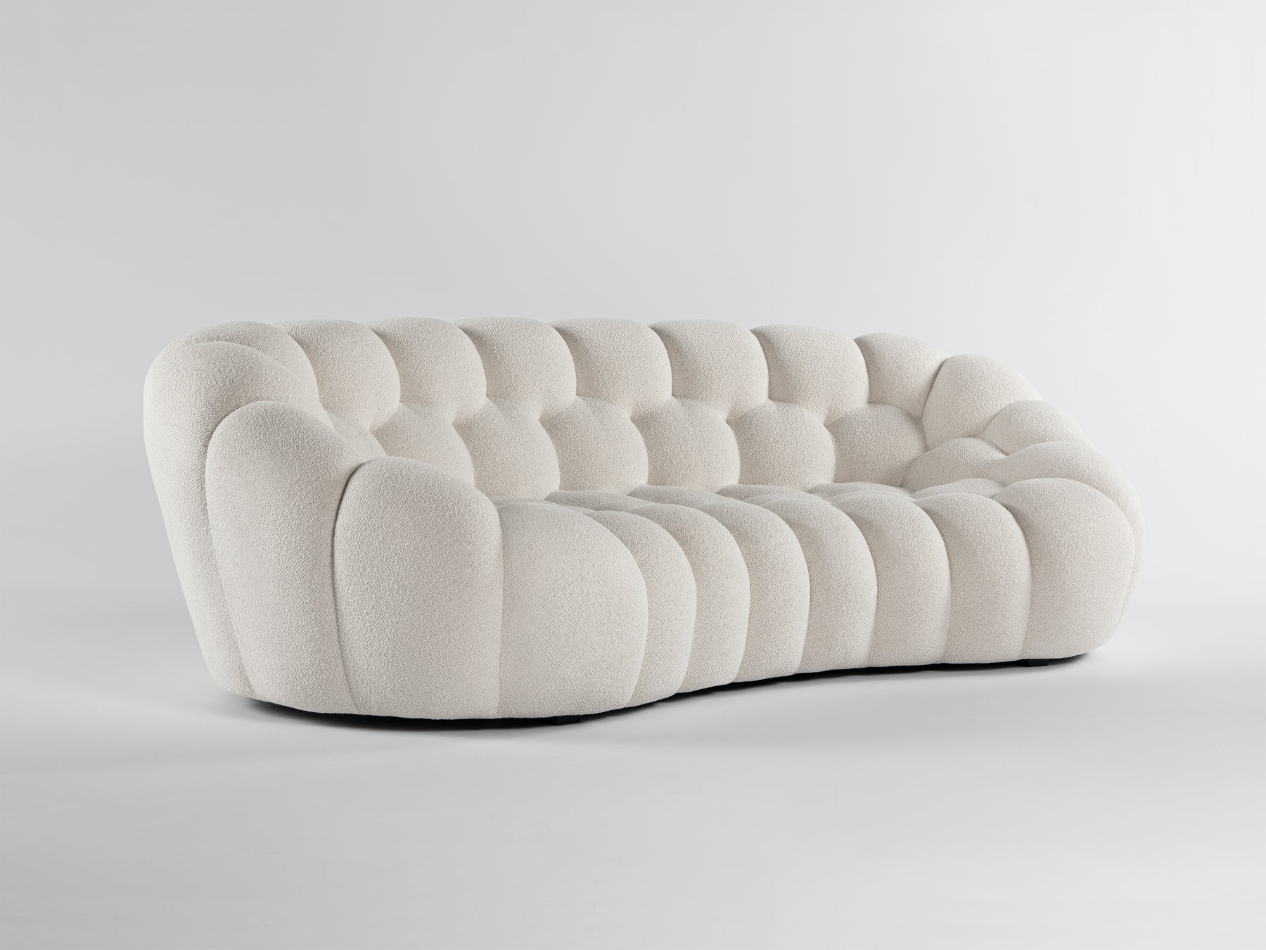 Bubble 2 Curved 3-4 Seat Sofa Orsetto Ivory – Italian Luxury Interiors