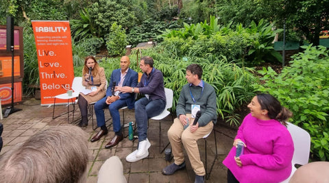 Ed Warner speaking on a panel at Anthropy 2023