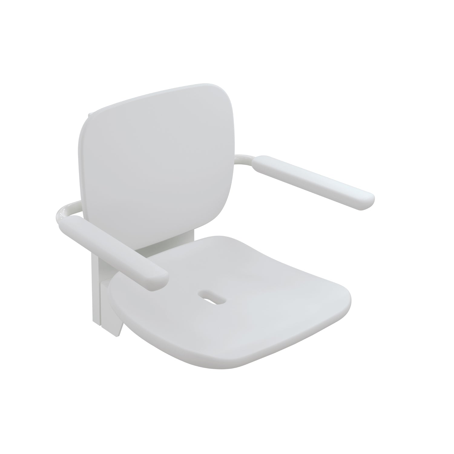 Desergo adjustable fixed seat with a white finish on a white background