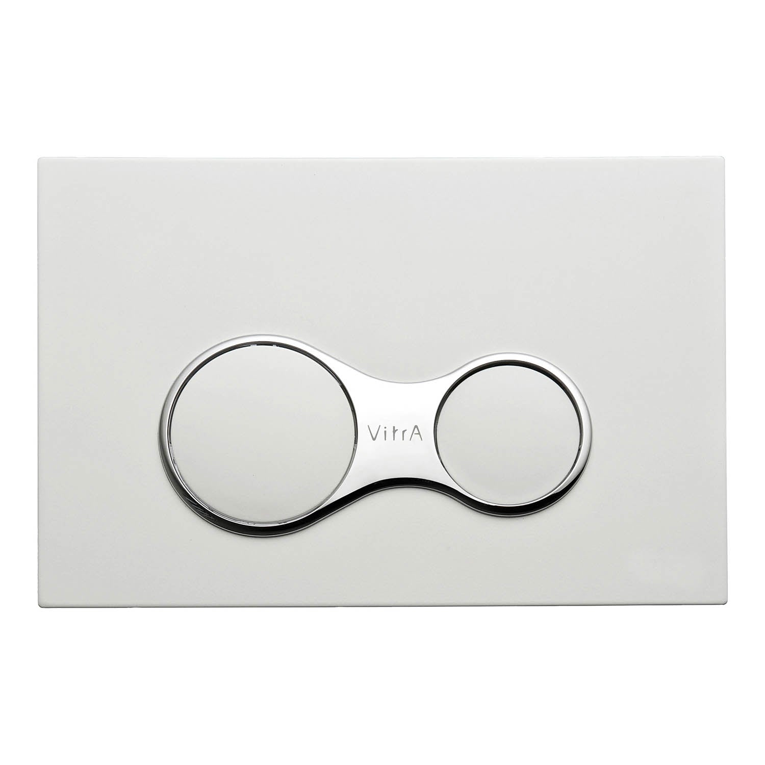 Sirius Dual Action Flush Plate with a white finish on a white background